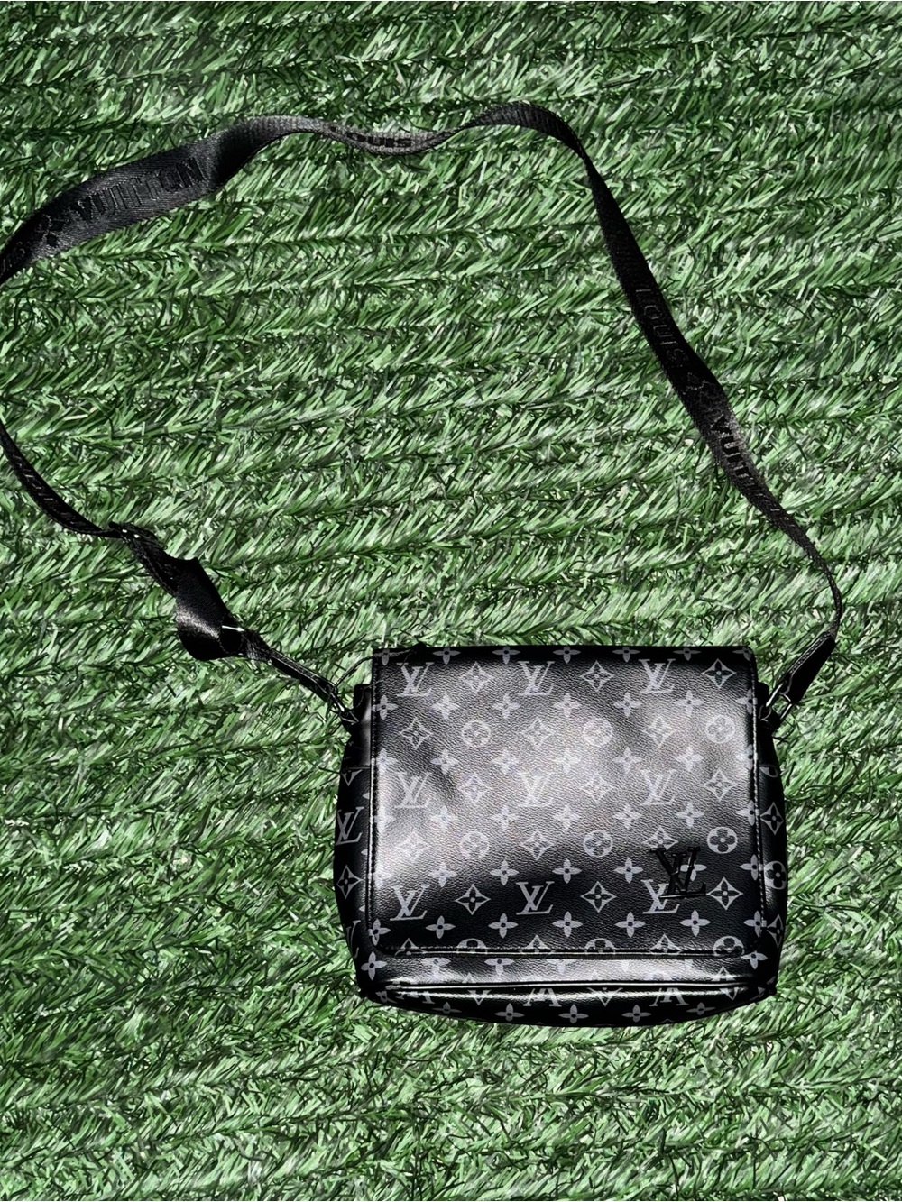 Louis Vuitton Black Monogram Messenger Bag for Men